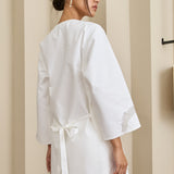 Eden Long Poplin Tunic in Porcelain