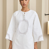 Eden Long Poplin Tunic in Porcelain
