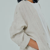 Classic Linen Trench in Ecru