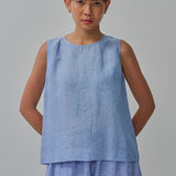 Midtown Linen Top in Bluebell