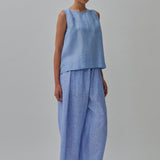 Midtown Linen Top in Bluebell