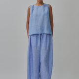 Midtown Linen Top in Bluebell