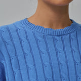 Bridget Chunky Cable-Knit Jumper in Cerulean