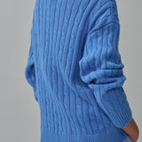 Bridget Chunky Cable-Knit Jumper in Cerulean