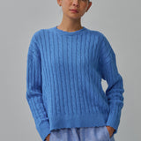 Bridget Chunky Cable-Knit Jumper in Cerulean