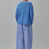 Bridget Chunky Cable-Knit Jumper in Cerulean