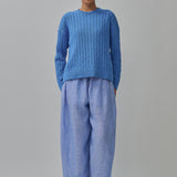 Bridget Chunky Cable-Knit Jumper in Cerulean