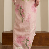 Amelie Ramie Knot Skirt in Peony