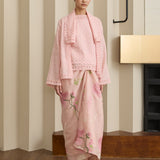 Amelie Ramie Knot Skirt in Peony