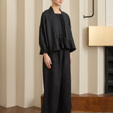 Asha 2-Piece Linen Blouse in Noir