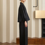 Asha 2-Piece Linen Blouse in Noir