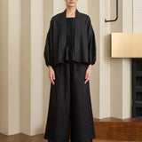 Asha 2-Piece Linen Blouse in Noir