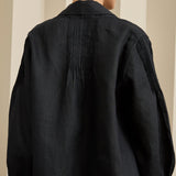 Asha 2-Piece Linen Blouse in Noir