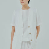 Midtown Linen Top in White