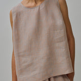 Midtown Linen Top in Peach