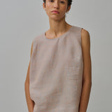 Midtown Linen Top in Peach