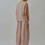 Sculptor Linen Pants in Peach