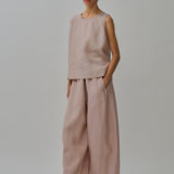 Midtown Linen Top in Peach