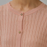 Iris Cable-Knit Cardigan in Cantaloupe