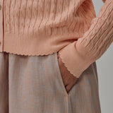 Iris Cable-Knit Cardigan in Cantaloupe