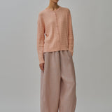 Iris Cable-Knit Cardigan in Cantaloupe
