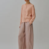 Iris Cable-Knit Cardigan in Cantaloupe