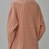 Bridget Chunky Cable-Knit Jumper in Cantaloupe