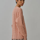 Bridget Chunky Cable-Knit Jumper in Cantaloupe