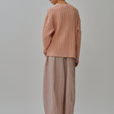 Bridget Chunky Cable-Knit Jumper in Cantaloupe