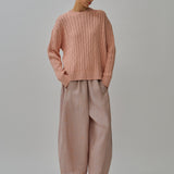 Bridget Chunky Cable-Knit Jumper in Cantaloupe