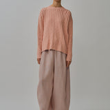 Bridget Chunky Cable-Knit Jumper in Cantaloupe
