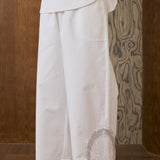 Eden Poplin Trousers in Porcelain