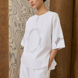 Eden Poplin Tunic in Porcelain