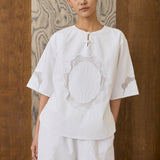Eden Poplin Tunic in Porcelain