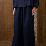 May Linen Trousers in Navy