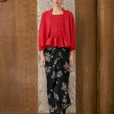 Asha 2-Piece Linen Blouse in Rouge