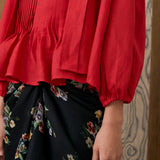 Asha 2-Piece Linen Blouse in Rouge