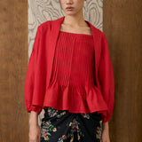 Asha 2-Piece Linen Blouse in Rouge