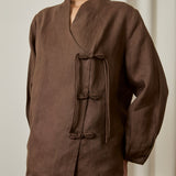 May Linen Top in Hazelwood