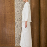 May Linen Top in Porcelain