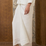 Signature Linen Knot Skirt in Porcelain