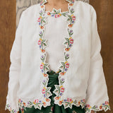 Midsummer 2-Piece Ramie Kebaya Top in Porcelain