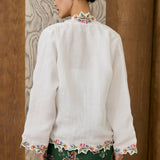 Midsummer 2-Piece Ramie Kebaya Top in Porcelain