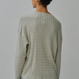 Iris Cable-Knit Cardigan in Celadon