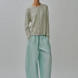 Iris Cable-Knit Cardigan in Celadon