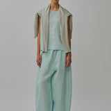 Iris Cable-Knit Cardigan in Celadon