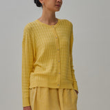 Iris Cable-Knit Cardigan in Mango