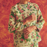 Heritage Brocade Kurung Top in Chamomile