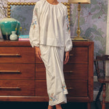 Frida Poplin Blouse in Blanc