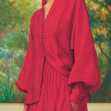 Isla Blouse in Scarlet